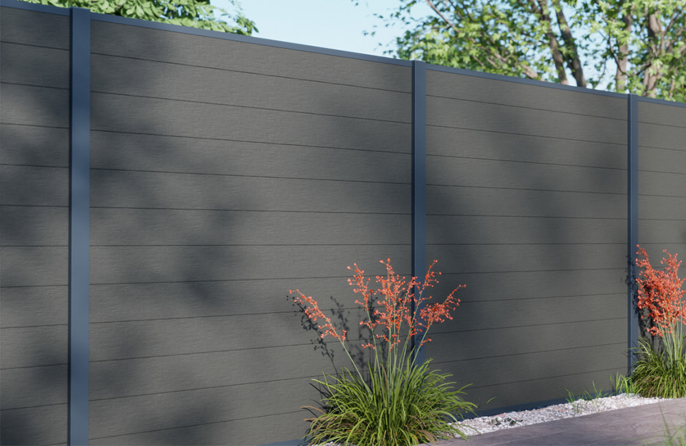 cloture composite gris clair